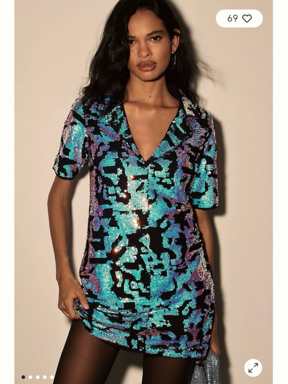 Bhanuni By Jyoti Sequin Mini Dress Small Anthropologie NWT Iridescent
